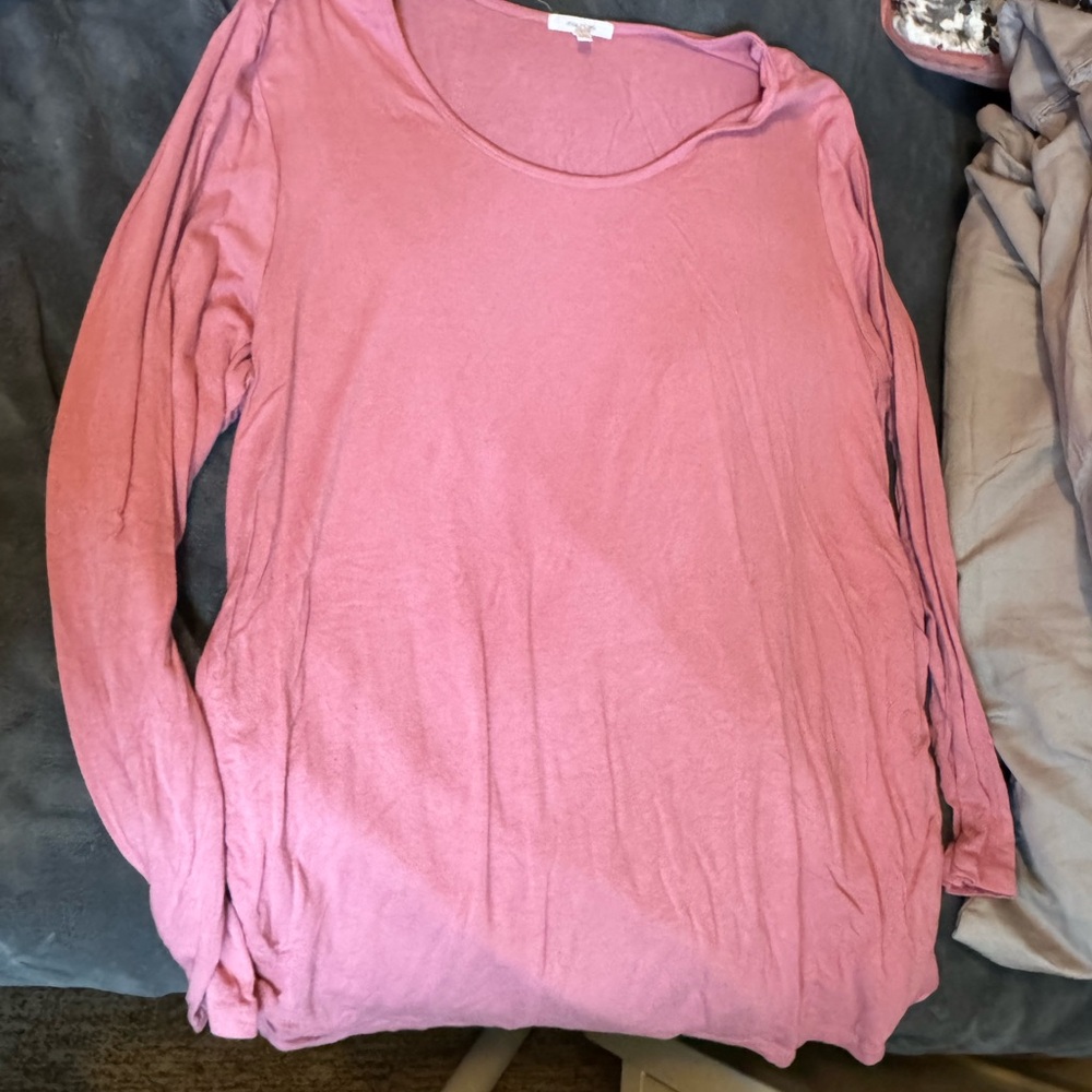 Pink Women's maternity long sleeve shirt